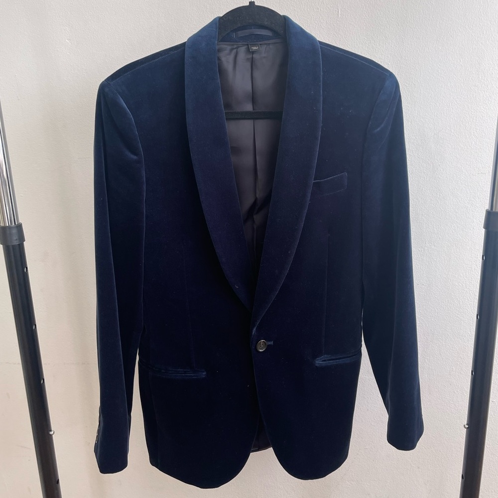 J. Crew mens navy velvet blazer